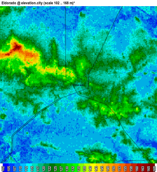 Zoom OUT 2x Eldorado, United States elevation map