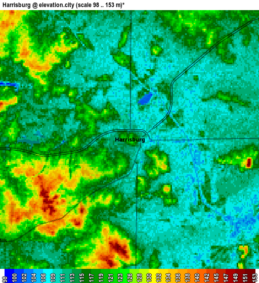 Zoom OUT 2x Harrisburg, United States elevation map