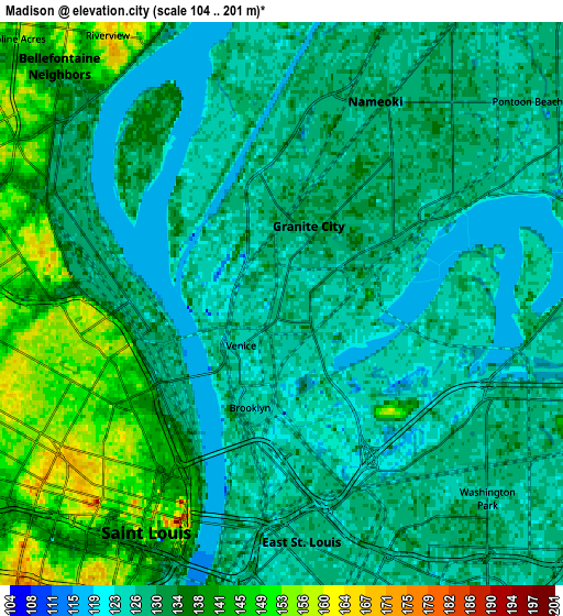 Zoom OUT 2x Madison, United States elevation map