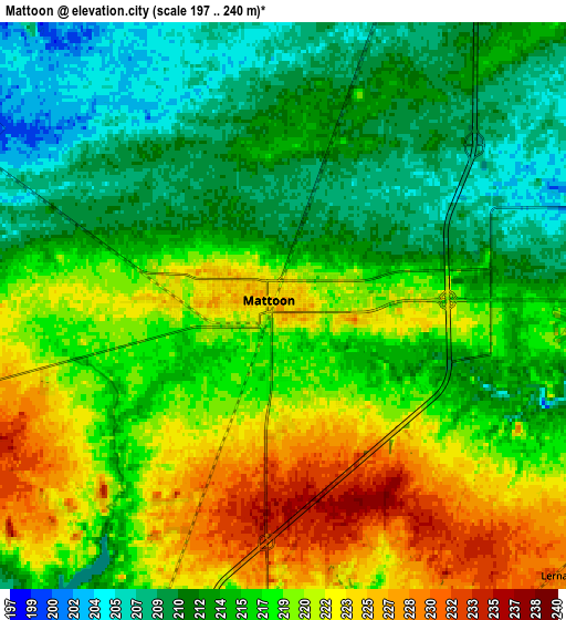 Zoom OUT 2x Mattoon, United States elevation map