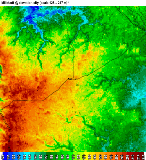 Zoom OUT 2x Millstadt, United States elevation map