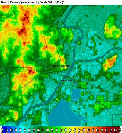 Zoom OUT 2x Mount Carmel, United States elevation map