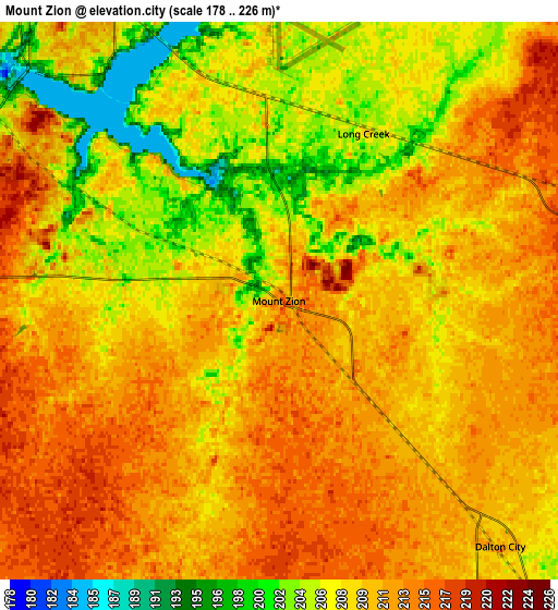 Zoom OUT 2x Mount Zion, United States elevation map