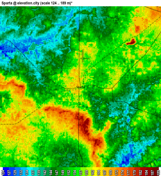 Zoom OUT 2x Sparta, United States elevation map