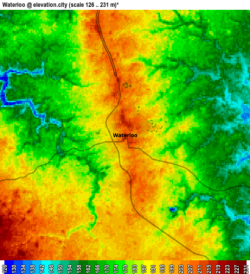 Zoom OUT 2x Waterloo, United States elevation map