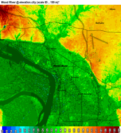 Zoom OUT 2x Wood River, United States elevation map