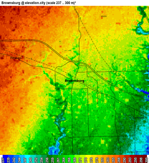 Zoom OUT 2x Brownsburg, United States elevation map