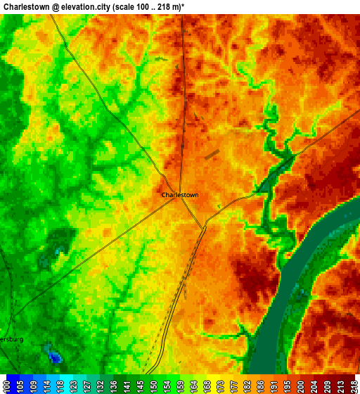 Zoom OUT 2x Charlestown, United States elevation map