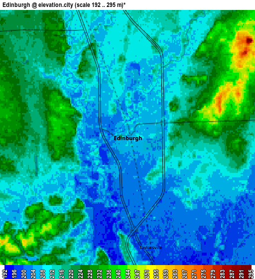 Zoom OUT 2x Edinburgh, United States elevation map