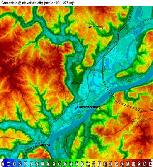 Zoom OUT 2x Greendale, United States elevation map