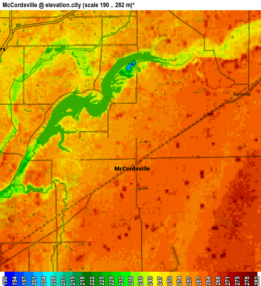 Zoom OUT 2x McCordsville, United States elevation map