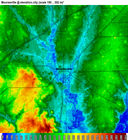 Zoom OUT 2x Mooresville, United States elevation map