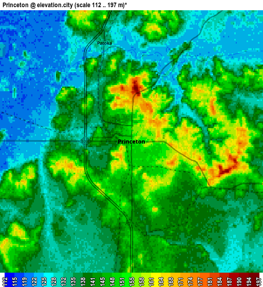 Zoom OUT 2x Princeton, United States elevation map