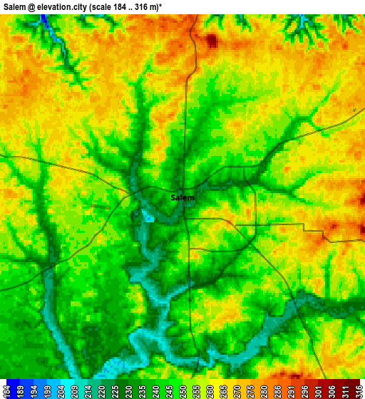 Zoom OUT 2x Salem, United States elevation map