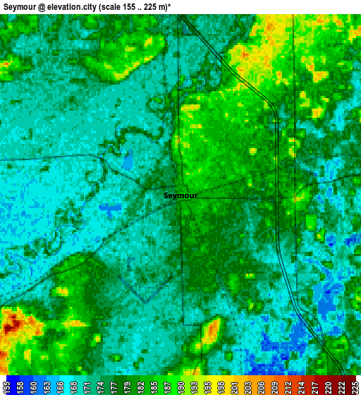 Zoom OUT 2x Seymour, United States elevation map