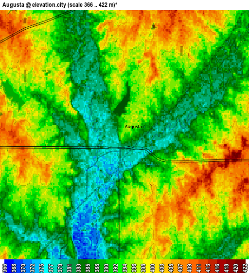 Zoom OUT 2x Augusta, United States elevation map