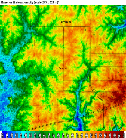 Zoom OUT 2x Basehor, United States elevation map