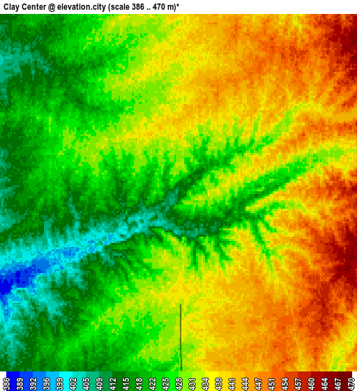 Zoom OUT 2x Clay Center, United States elevation map