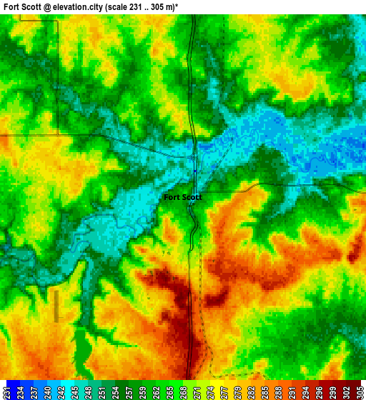 Zoom OUT 2x Fort Scott, United States elevation map