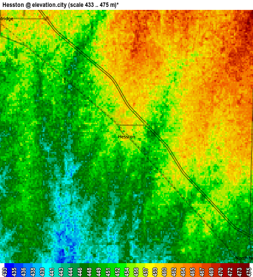 Zoom OUT 2x Hesston, United States elevation map