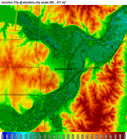 Zoom OUT 2x Junction City, United States elevation map