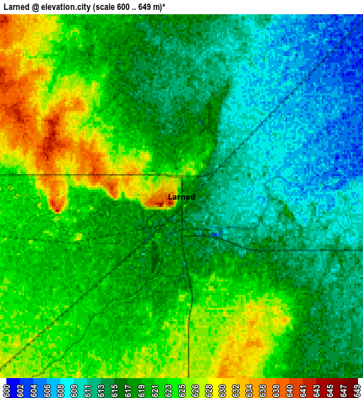 Zoom OUT 2x Larned, United States elevation map