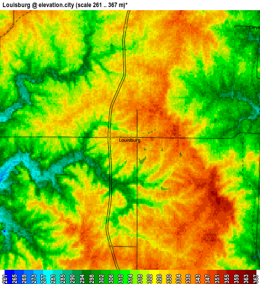 Zoom OUT 2x Louisburg, United States elevation map