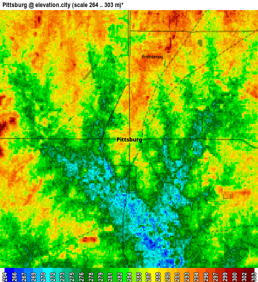 Zoom OUT 2x Pittsburg, United States elevation map