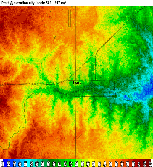 Zoom OUT 2x Pratt, United States elevation map