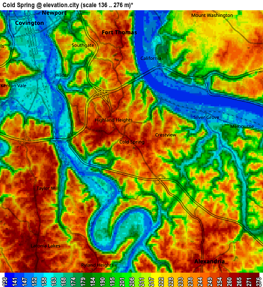 Zoom OUT 2x Cold Spring, United States elevation map