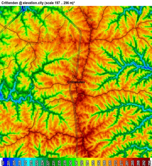 Zoom OUT 2x Crittenden, United States elevation map