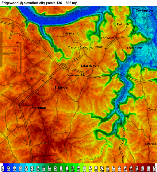 Zoom OUT 2x Edgewood, United States elevation map