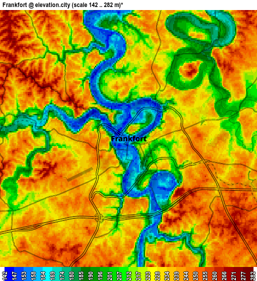 Zoom OUT 2x Frankfort, United States elevation map