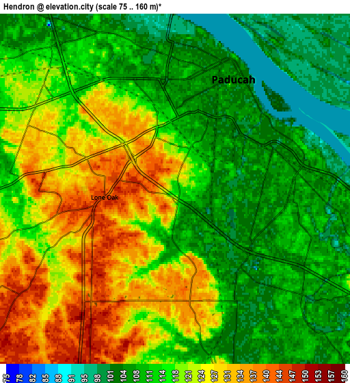 Zoom OUT 2x Hendron, United States elevation map