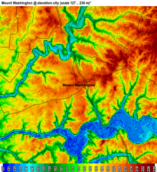 Zoom OUT 2x Mount Washington, United States elevation map