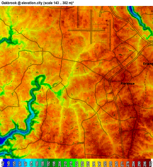 Zoom OUT 2x Oakbrook, United States elevation map