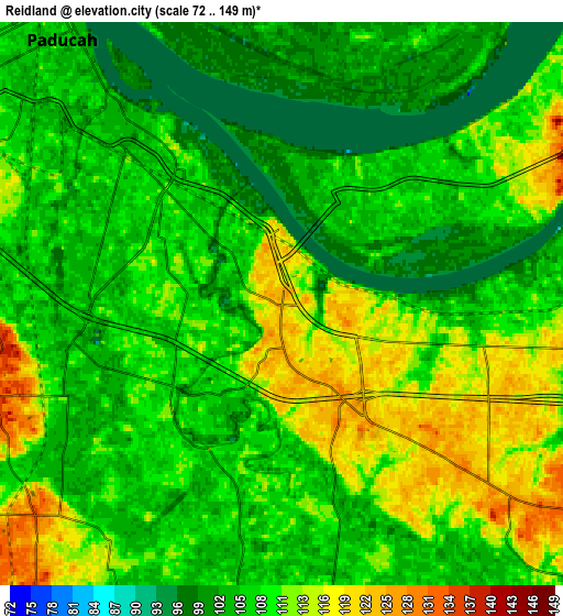 Zoom OUT 2x Reidland, United States elevation map