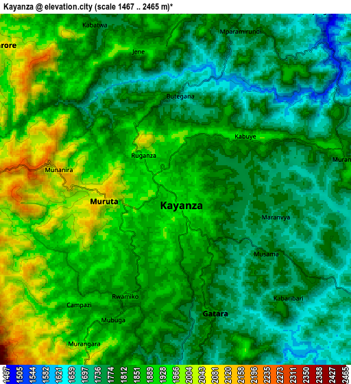 Zoom OUT 2x Kayanza, Burundi elevation map