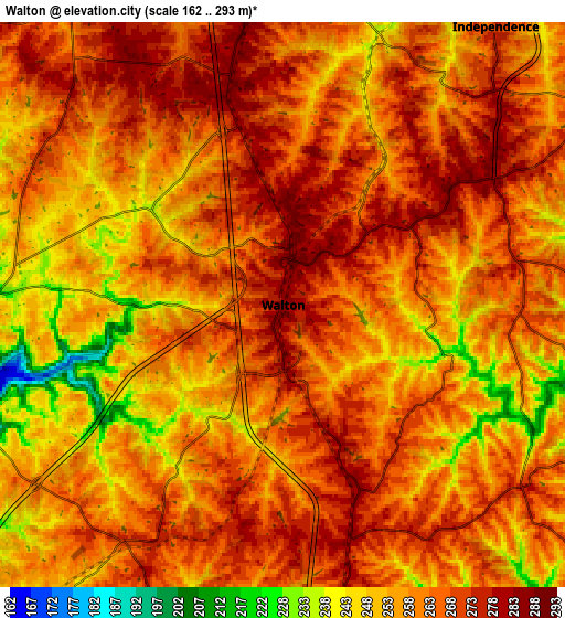 Zoom OUT 2x Walton, United States elevation map