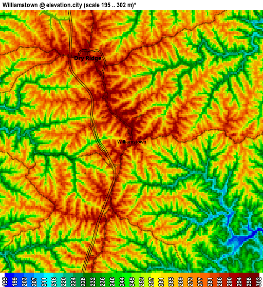 Zoom OUT 2x Williamstown, United States elevation map