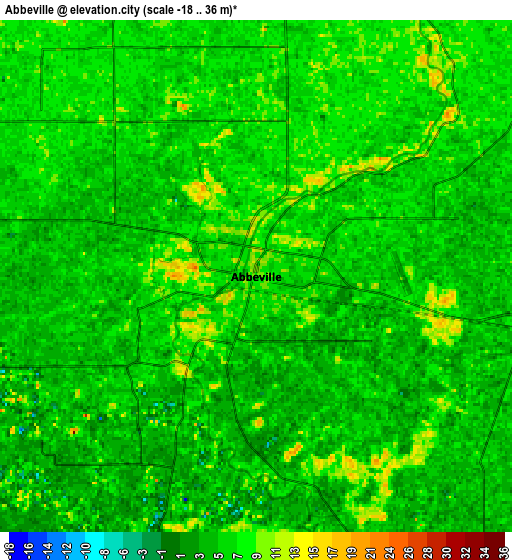 Zoom OUT 2x Abbeville, United States elevation map