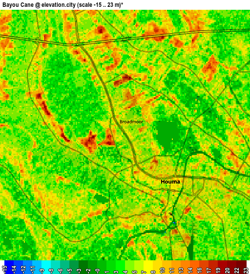 Zoom OUT 2x Bayou Cane, United States elevation map