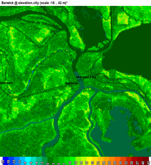 Zoom OUT 2x Berwick, United States elevation map