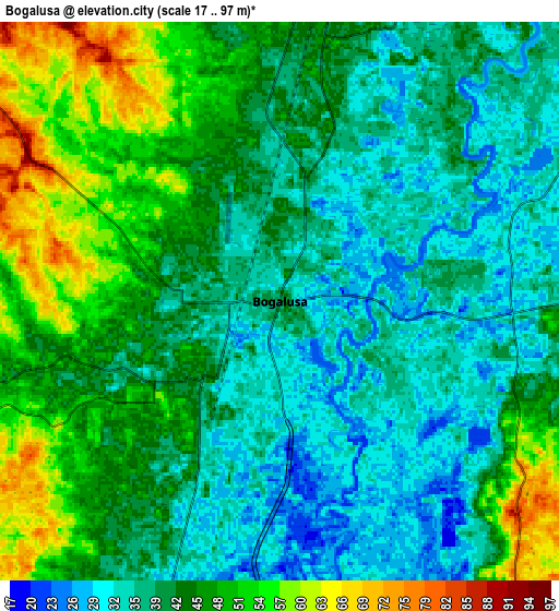 Zoom OUT 2x Bogalusa, United States elevation map