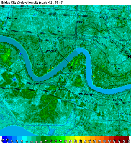 Zoom OUT 2x Bridge City, United States elevation map