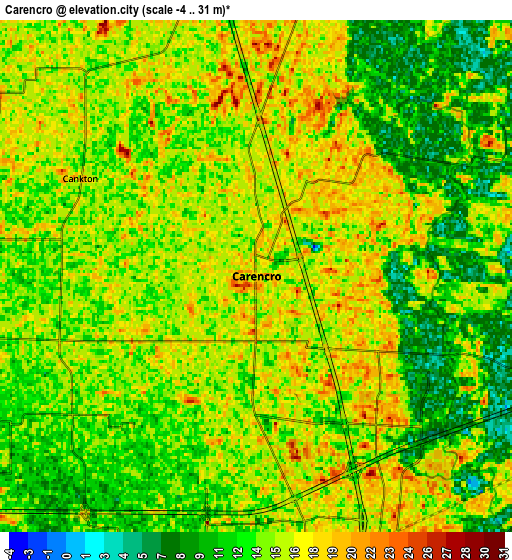 Zoom OUT 2x Carencro, United States elevation map