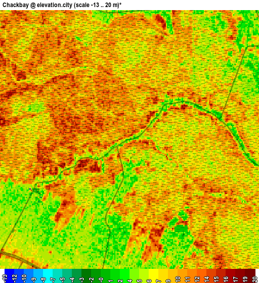 Zoom OUT 2x Chackbay, United States elevation map