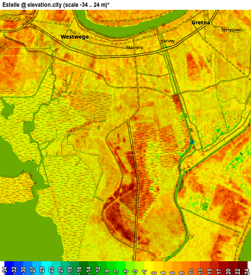 Zoom OUT 2x Estelle, United States elevation map