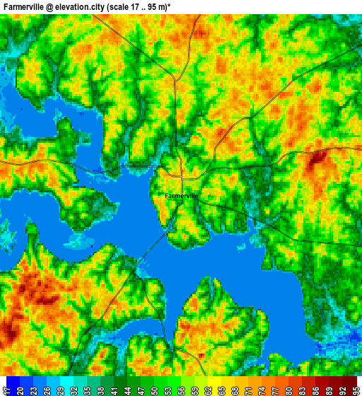 Zoom OUT 2x Farmerville, United States elevation map