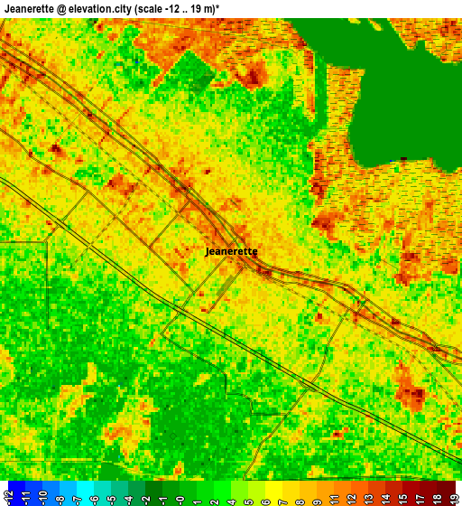 Zoom OUT 2x Jeanerette, United States elevation map